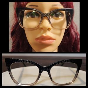 L.A.M.B. Black and Tan Cat-Eye Glasses
